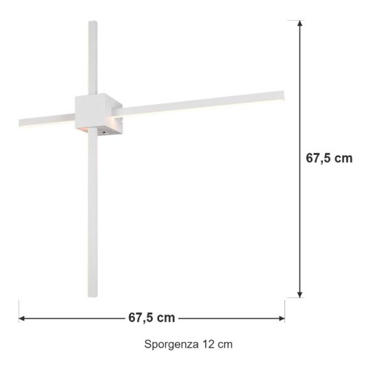 Applique per salotto led 14w cct 2300k 3000k 4000k a doppia barra bianca a luce indiretta