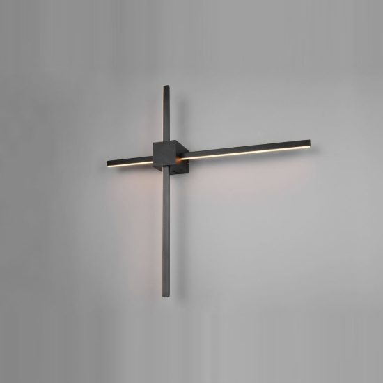 Applique per soggiorno led 14w cct 2300k 3000k 4000k a doppia barra nera a luce indiretta