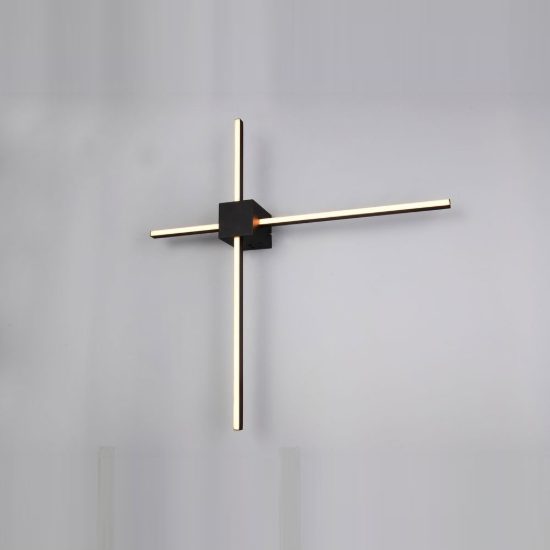 Applique per soggiorno led 14w cct 2300k 3000k 4000k a doppia barra nera a luce indiretta