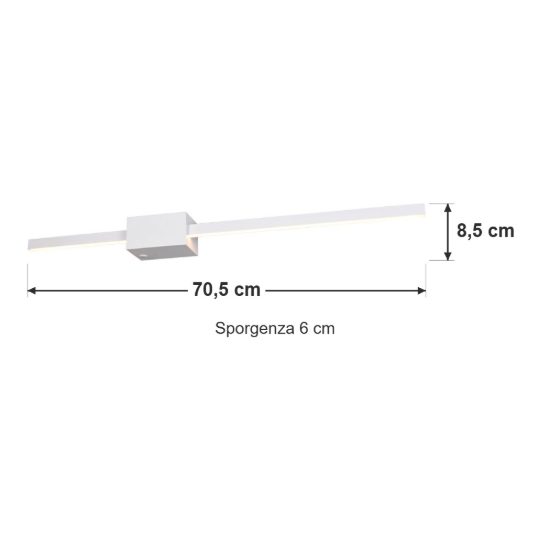 Applique per salotto led 7w cct 2300k 3000k 4000k lineare orientabile bianca a luce indiretta