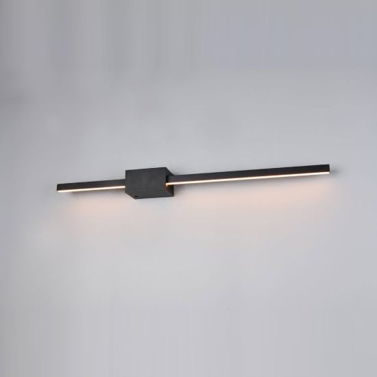 Applique per soggiorno led 7w cct 2300k 3000k 4000k lineare orientabile nera a luce indiretta