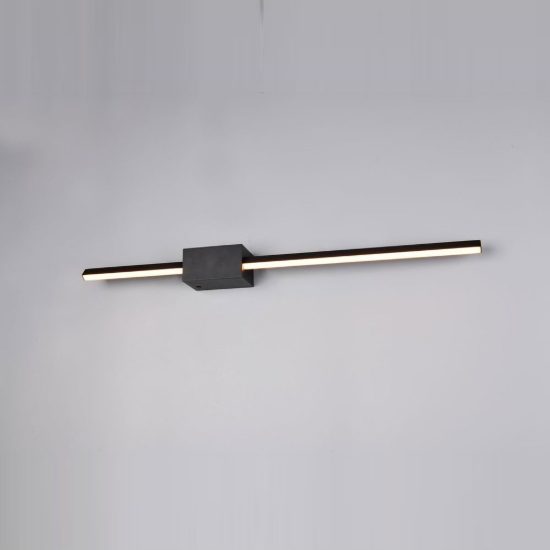 Applique per soggiorno led 7w cct 2300k 3000k 4000k lineare orientabile nera a luce indiretta
