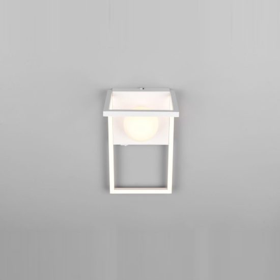 Applique per salotto led 11w cct 2300k 3000k 4000k moderna ad angolo bianca con sfera in vetro