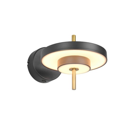 Applique led 10w 2300k 3000k 4000k orientabile moderna nera e caffè a dischi sovrapposti
