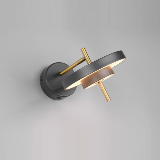 Applique led 10w 2300k 3000k 4000k orientabile moderna nera e caffè a dischi sovrapposti
