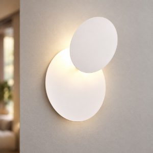 Applique led 6w 3000k moderna rotonda bianca a luce indiretta orientabile
