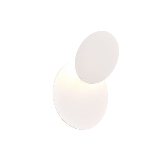 Applique led 6w 3000k moderna rotonda bianca a luce indiretta orientabile
