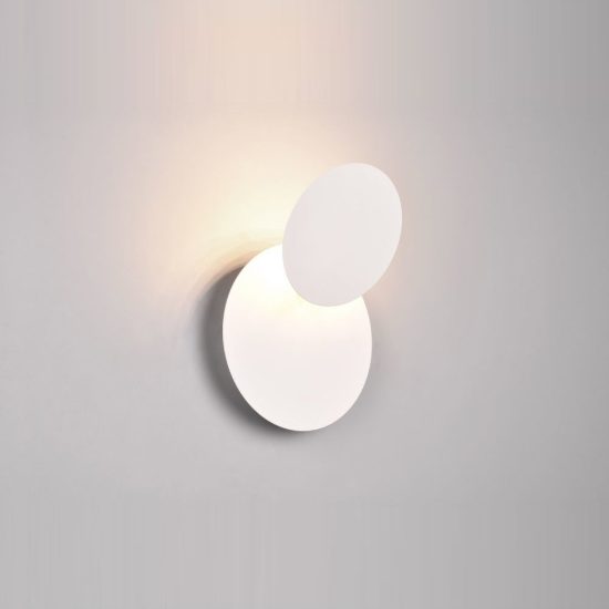 Applique led 6w 3000k moderna rotonda bianca a luce indiretta orientabile