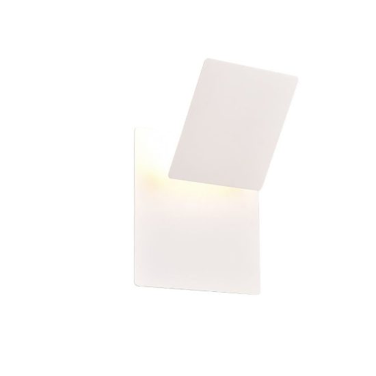Applique led 6w 3000k moderna quadrata bianca a luce indiretta orientabile