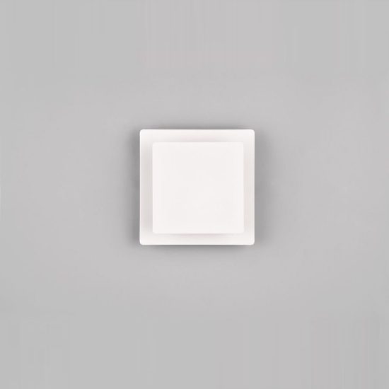 Applique led 6w 3000k moderna quadrata bianca a luce indiretta orientabile