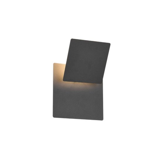 Applique per soggiorno led 6w 3000k moderna quadrata nera a luce indiretta orientabile