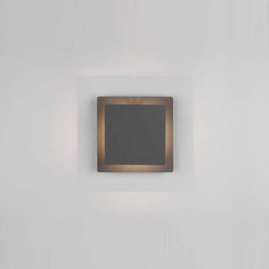Applique per soggiorno led 6w 3000k moderna quadrata nera a luce indiretta orientabile