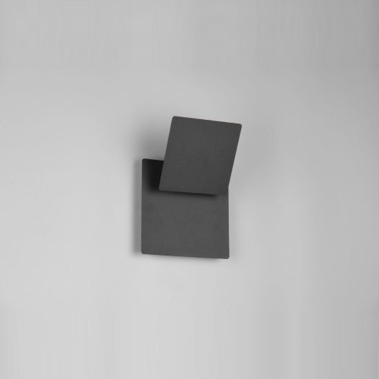 Applique per soggiorno led 6w 3000k moderna quadrata nera a luce indiretta orientabile