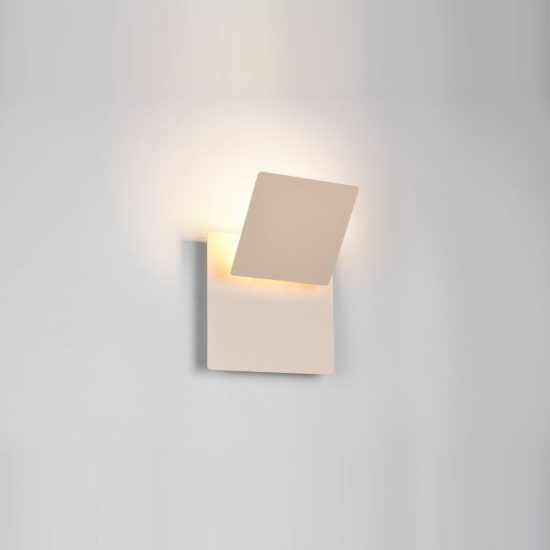 Applique per soggiorno led 6w 3000k moderna quadrata beige caldo a luce indiretta orientabile