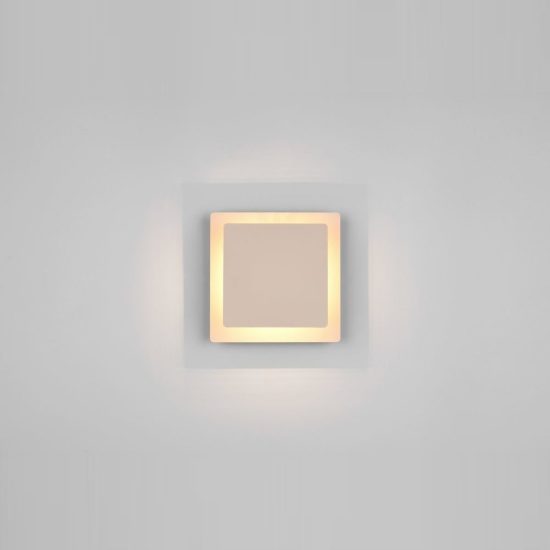 Applique per soggiorno led 6w 3000k moderna quadrata beige caldo a luce indiretta orientabile