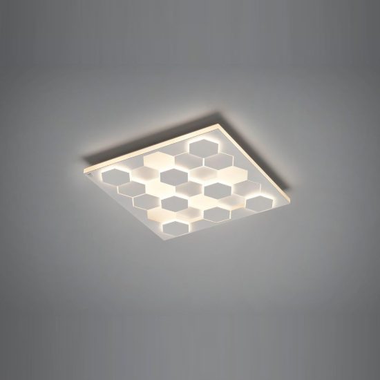 Plafoniera led 40w 2000k 4000k dim to warm per soggiorno quadrata alveolare bianca