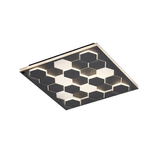 Plafoniera led 40w 2000k 4000k dim to warm per soggiorno quadrata alveolare nera