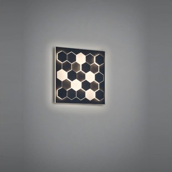 Plafoniera led 40w 2000k 4000k dim to warm per soggiorno quadrata alveolare nera