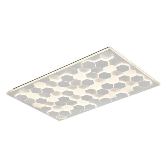 Plafoniera led 66w 2000k 4000k dim to warm per soggiorno rettangolare alveolare bianca