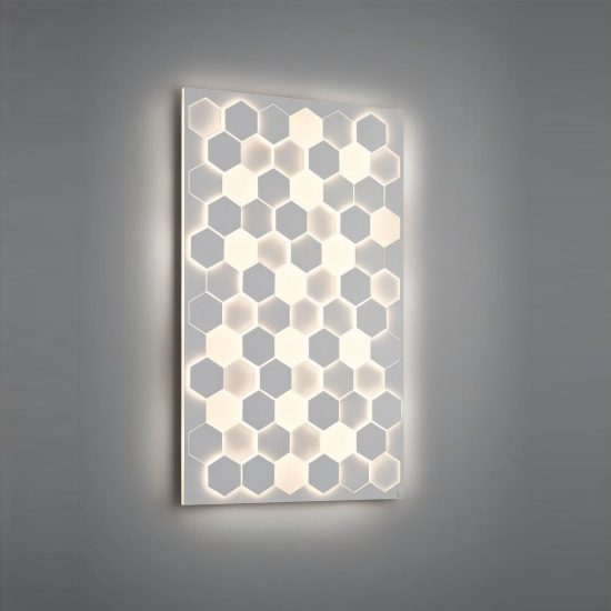 Plafoniera led 66w 2000k 4000k dim to warm per soggiorno rettangolare alveolare bianca