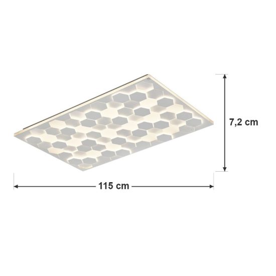 Plafoniera led 66w 2000k 4000k dim to warm per soggiorno rettangolare alveolare bianca