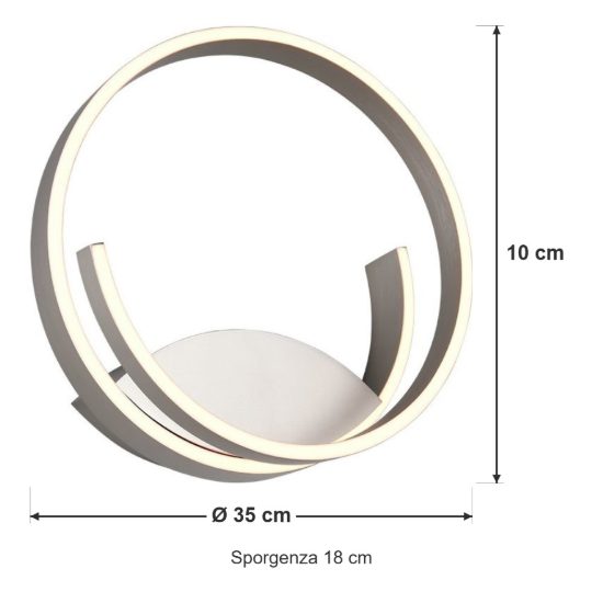 Applique per salotto led 15w 2000k 4000k dimmerabile dim to warm moderna nichel opaco
