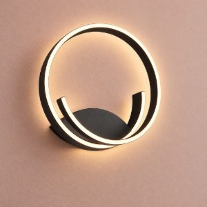 Applique per soggiorno led 15w 2000k 4000k dimmerabile dim to warm moderna nera