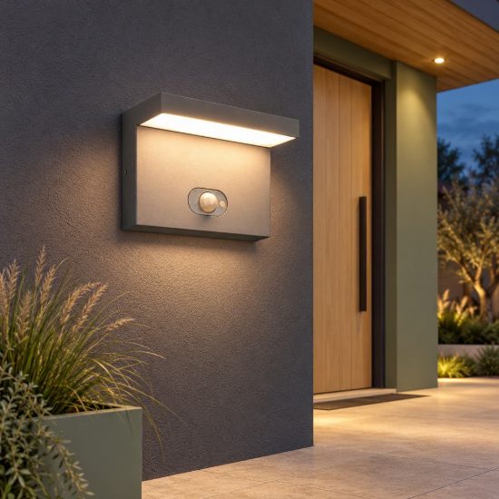 Applique da esterno solare led 5w cct 2300k 4000k con sensore di movimento ip65 antracite