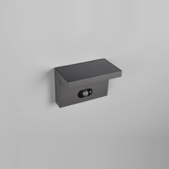 Applique da esterno solare led 5w cct 2300k 4000k con sensore di movimento ip65 antracite