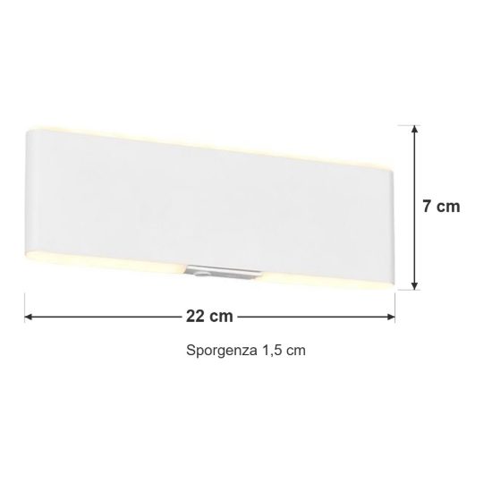 Applique per salotto ricaricabile magnetica led 2w cct 2700k 6500k con telecomando bi-emissione bianca