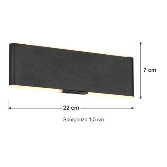 Applique per soggiorno ricaricabile magnetica led 2w cct 2700k 6500k con telecomando bi-emissione nera