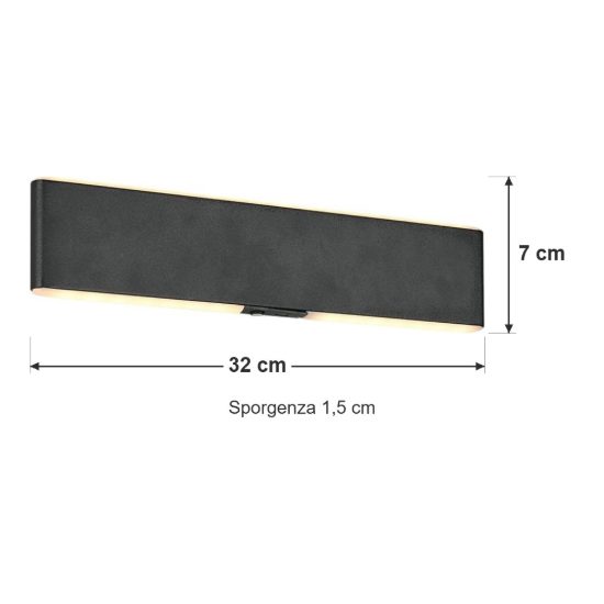 Applique per soggiorno ricaricabile magnetica led 3w cct 2700k 6500k con telecomando bi-emissione nera