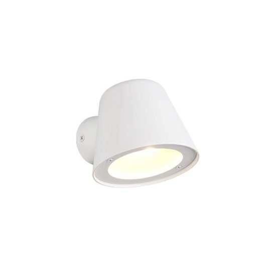 Applique da esterno ip44 moderna bianca con vetro trasparente
