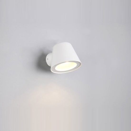 Applique da esterno ip44 moderna bianca con vetro trasparente