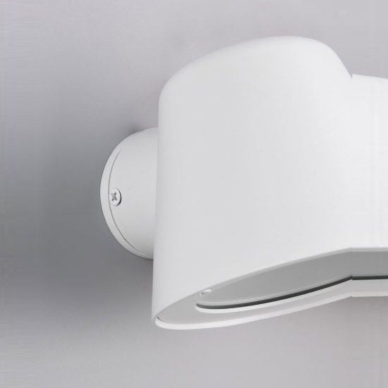 Applique da esterno ip44 moderna bianca con vetro trasparente