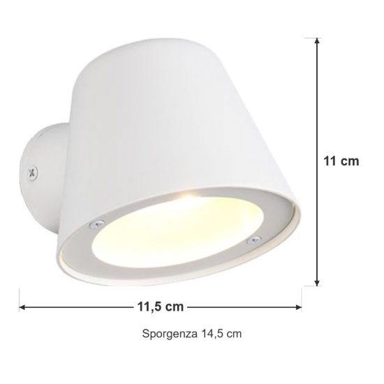Applique da esterno ip44 moderna bianca con vetro trasparente