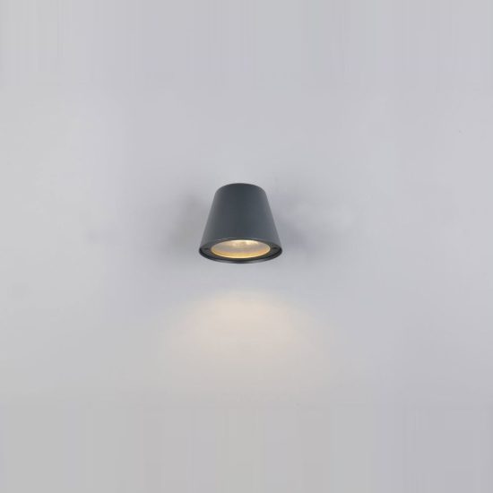 Applique da esterno ip44 moderna antracite con vetro trasparente