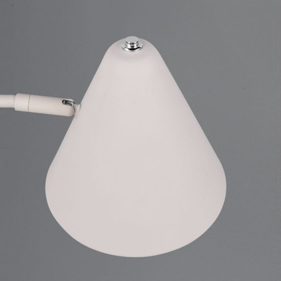 Applique per comodino camera da letto a braccio grigio caldo con paralume a cono interruttore