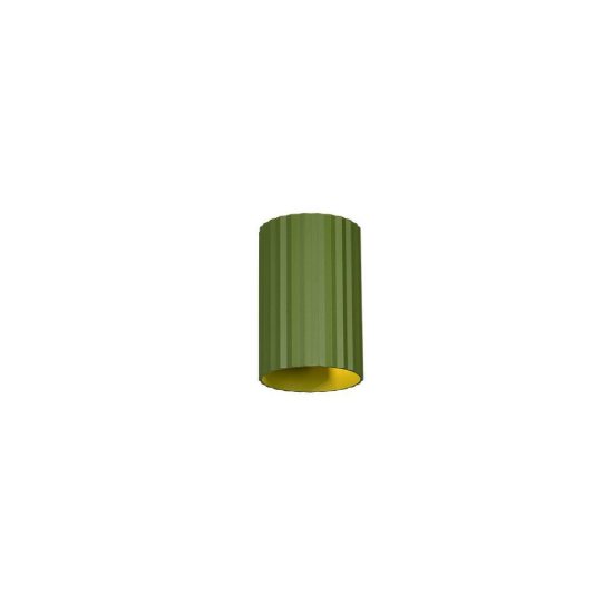 Applique per salotto bi-emissione moderna cilindrica verde in metallo rigato