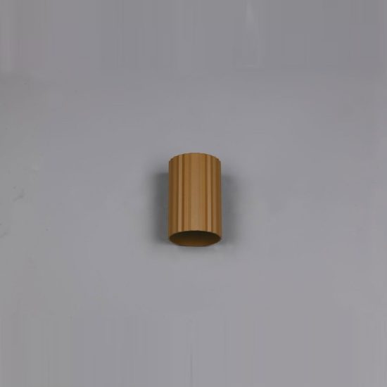 Applique per salotto bi-emissione moderna cilindrica caffe in metallo rigato