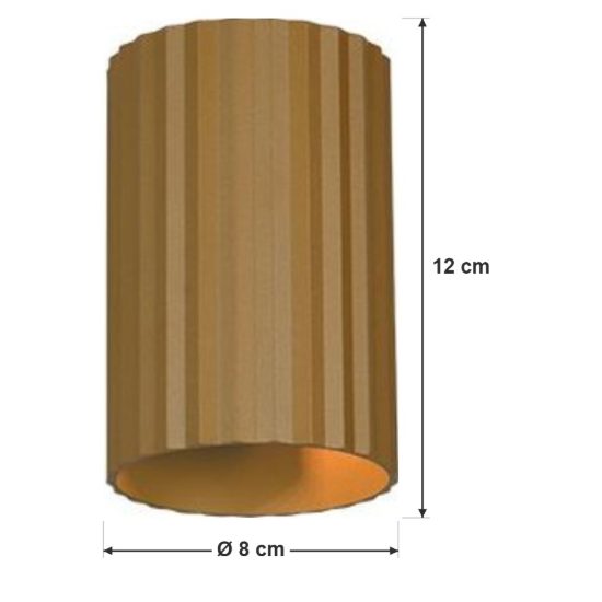 Applique per salotto bi-emissione moderna cilindrica caffe in metallo rigato