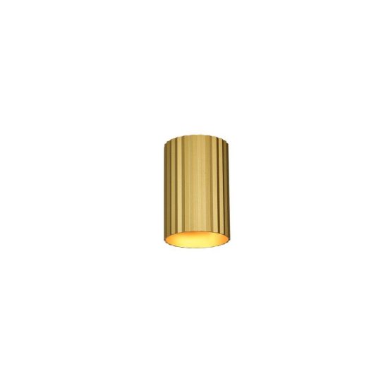 Applique bi-emissione moderna cilindrica oro in metallo rigato