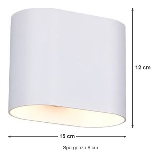 Applique per salotto bi-emissione moderna bianca
