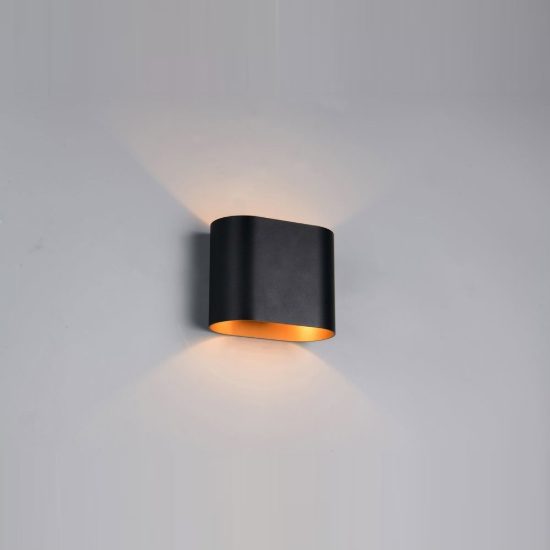 Applique bi-emissione moderna nera e oro