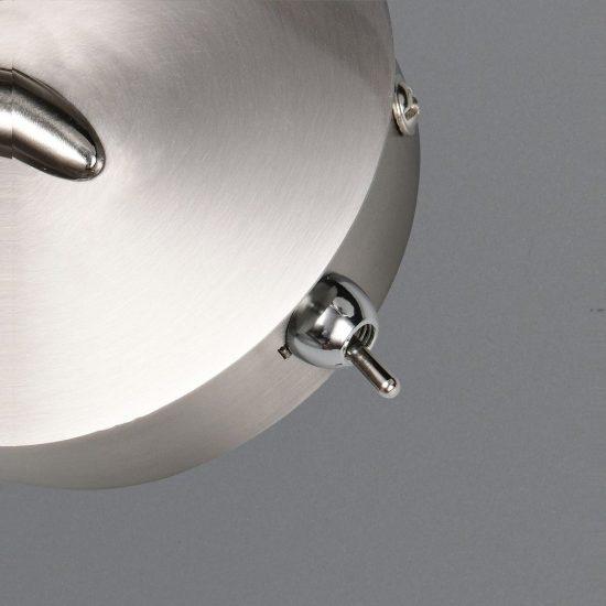 Applique per comodino camera da letto nichel opaco cromo con diffusore in vetro bianco interruttore