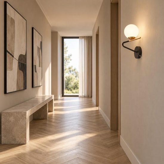 Applique per comodino camera da letto moderna nera oro con diffusore in vetro bianco interruttore