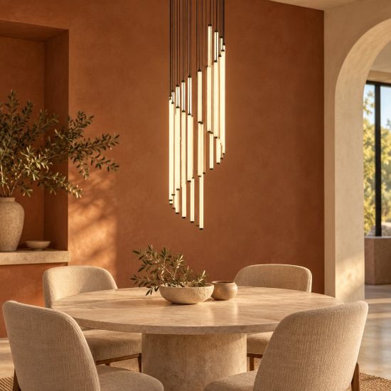 Lampadario a sospensione led 70w 2300k 3000k 4000k moderno a bacchette luminose nero