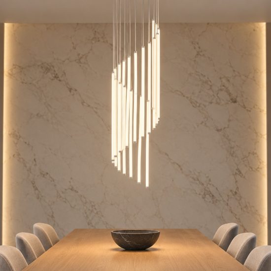 Lampadario a sospensione led 70w 2300k 3000k 4000k moderno a bacchette luminose grigio caldo