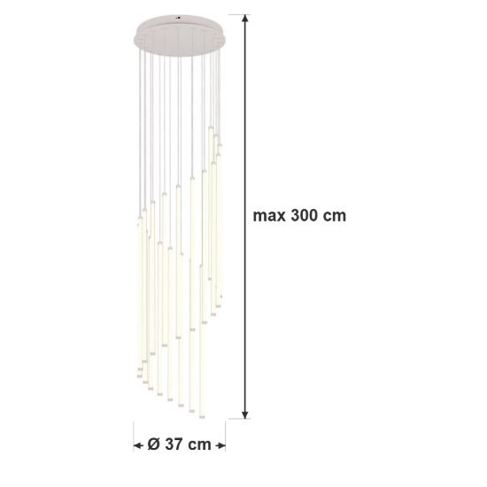 Lampadario a sospensione led 70w 2300k 3000k 4000k moderno a bacchette luminose grigio caldo