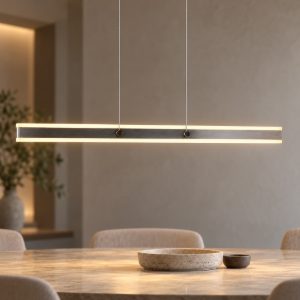 Lampadario lineare led 35w 2300k 3000k 4000k bi-emissione nichel opaco